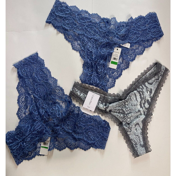 Skarlett Blue 2 Pack Panties L Lace Goddess Panty Brief Blue + 1 CK Thong NEW - Picture 3 of 4